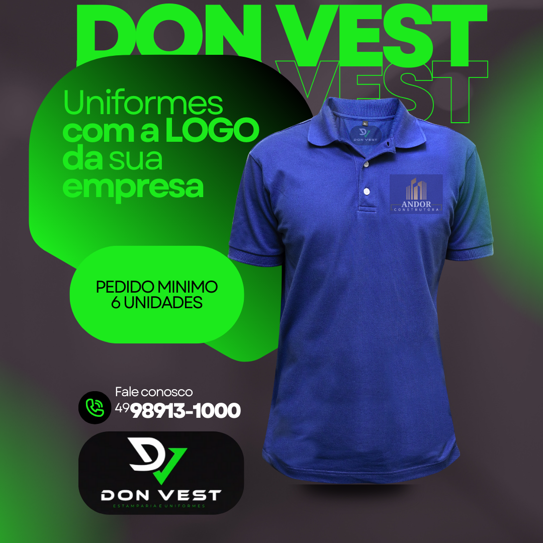 Material gráfico Don Vest criado pela Aura Publicidade